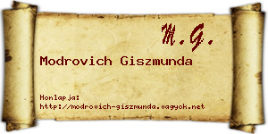 Modrovich Giszmunda névjegykártya